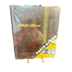 KMART Photo Album 20 Self Adhesive Pages Drop Sheet Brown Color - Factory Sealed